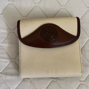 Dooney&Bourke cream wallet with brown trim